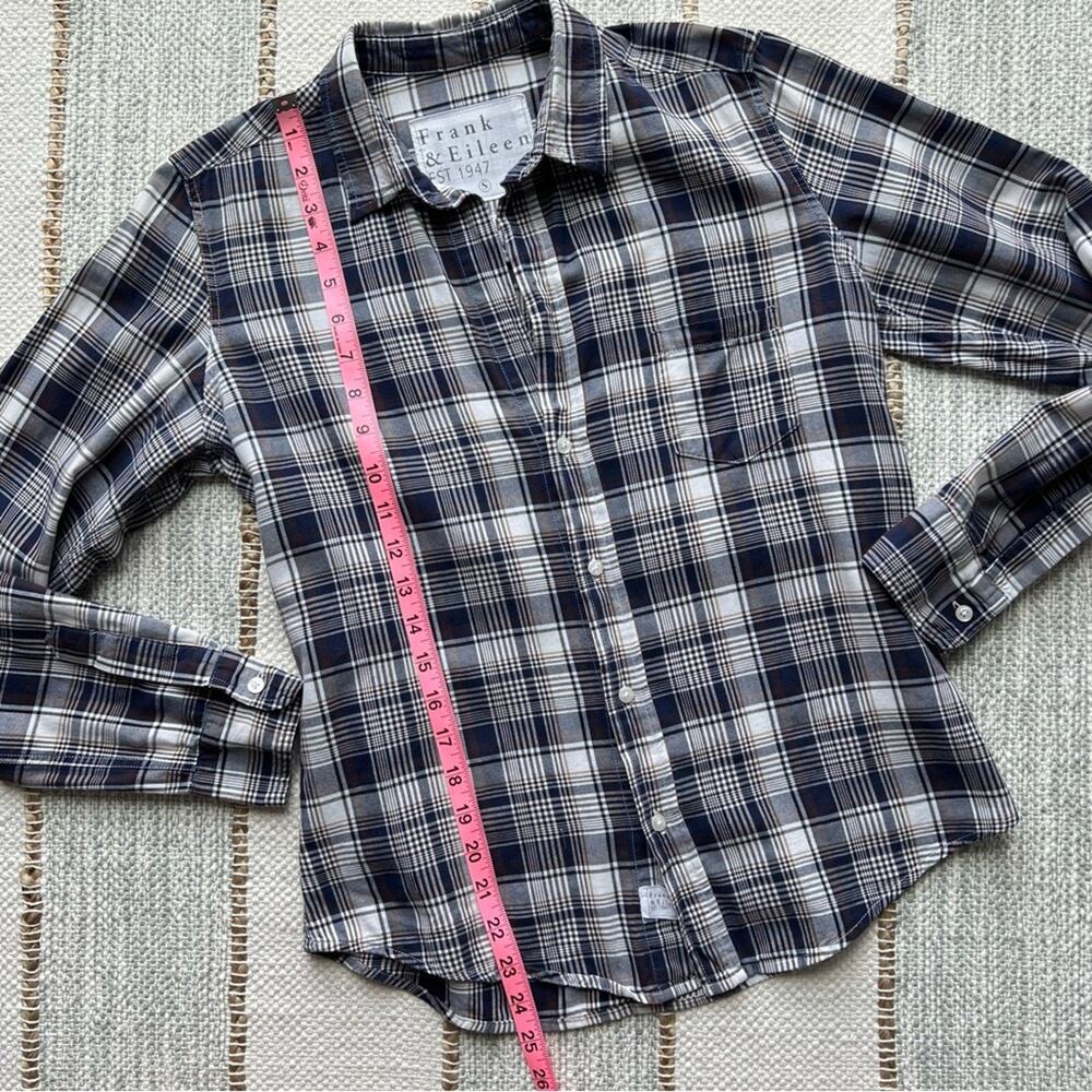 Frank & Eileen Barry Blue White Grey Plaid Long Sleeves Button Down Shirt Small - Picture 5 of 9